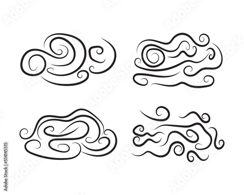 Clouds Wave Line Pattern Abstract Background. Vector Illustration