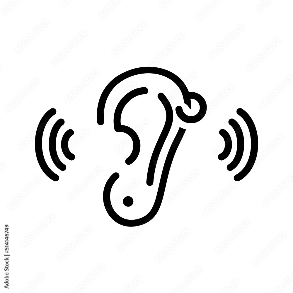 Black line icon for Ear Black line icon for Ear