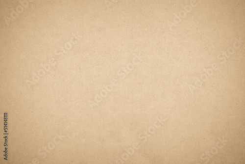 Brown recycled craft paper texture background. Cream cardboard texture, Old vintage page or grunge.