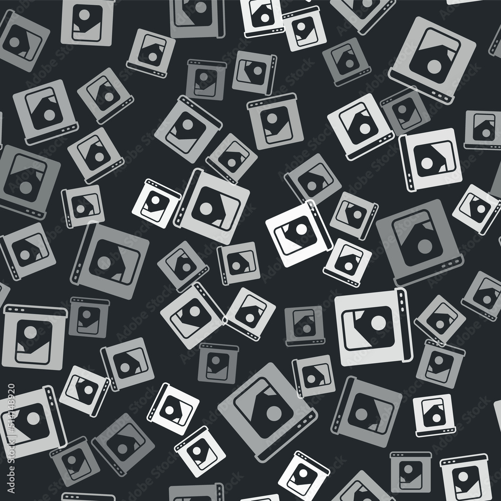 Grey Photo retouching icon isolated seamless pattern on black background. Photographer, photography, retouch icon. Vector Grey Photo retouching icon isolated seamless pattern on black background. Photographer, photography, retouch icon. Vector