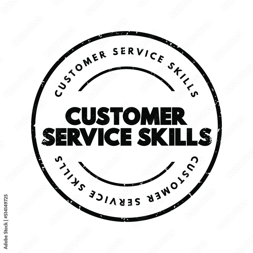 Customer Service Skills text stamp, concept background