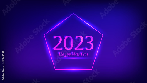 2023 Happy New Year neon background