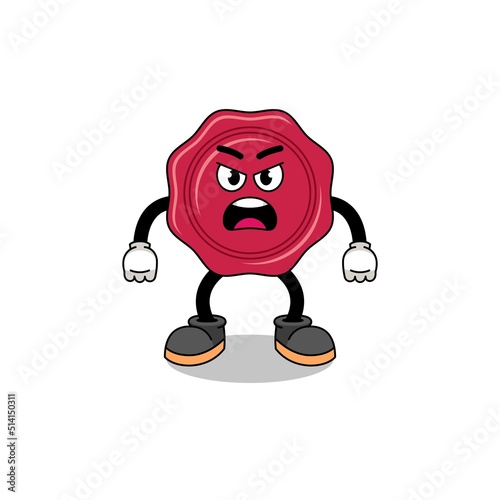 sealing wax cartoon illustration with angry expression