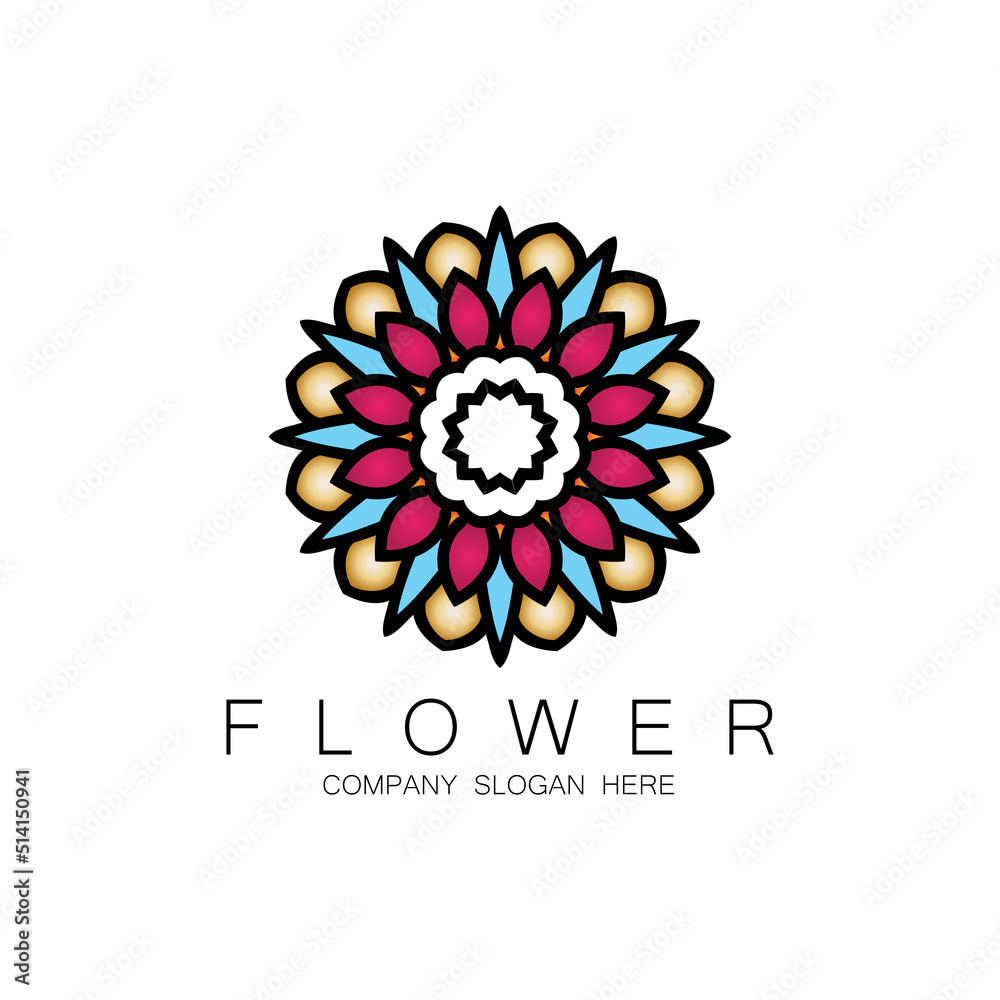 Floral Logo Design, Mandala Art Vector, For Company Brand, Banner Sticker, Or Product Floral Logo Design, Mandala Art Vector, For Company Brand, Banner Sticker, Or Product