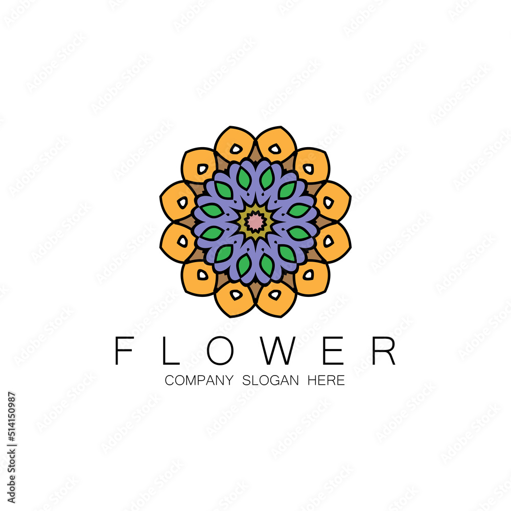 Floral Logo Design, Mandala Art Vector, For Company Brand, Banner Sticker, Or Product Floral Logo Design, Mandala Art Vector, For Company Brand, Banner Sticker, Or Product