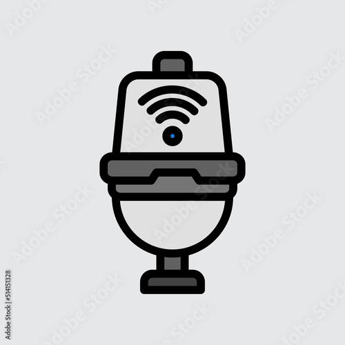 Smart toilet icon in filled line style about smart home, use for website mobile app presentation