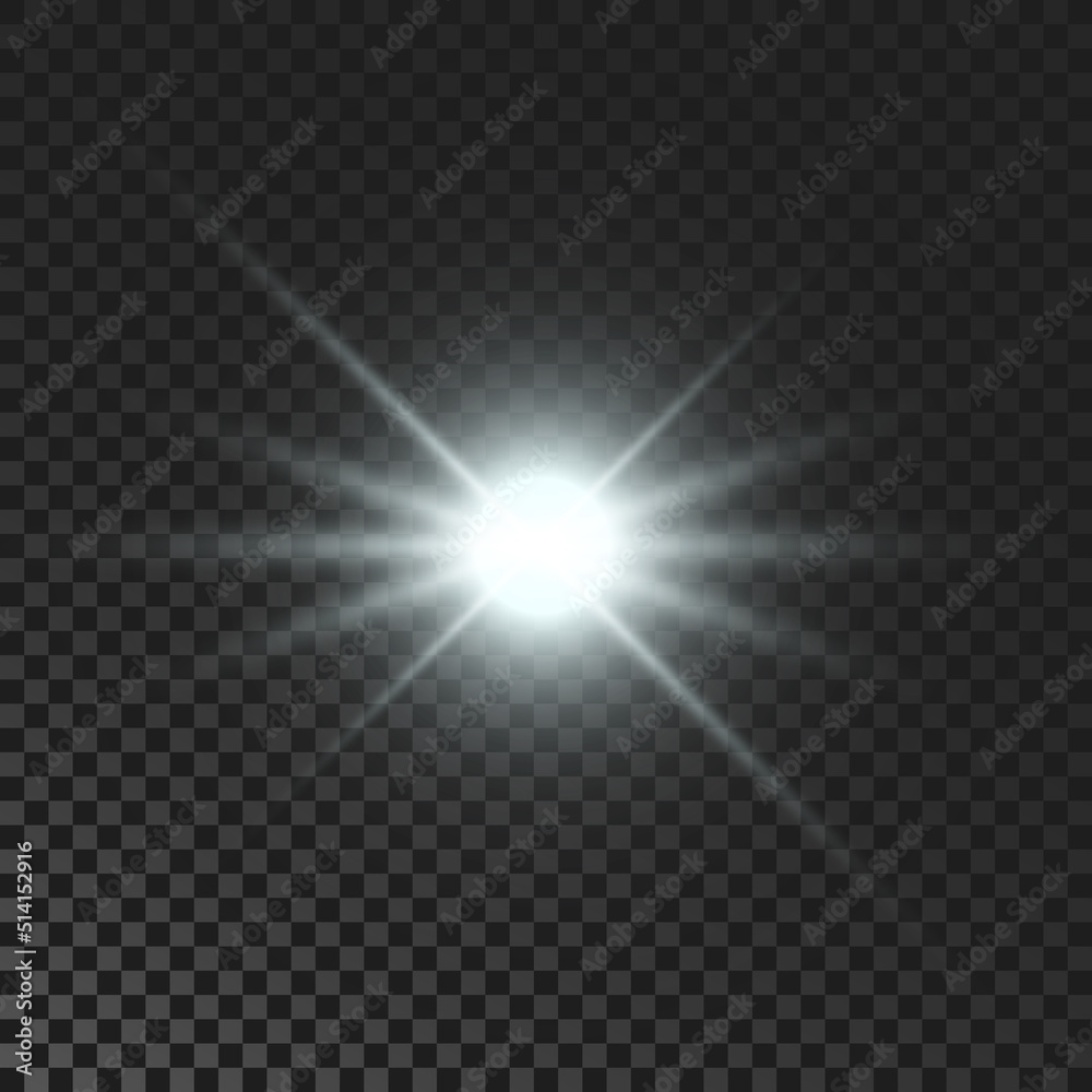 White glowing sparkling star White glowing sparkling star
