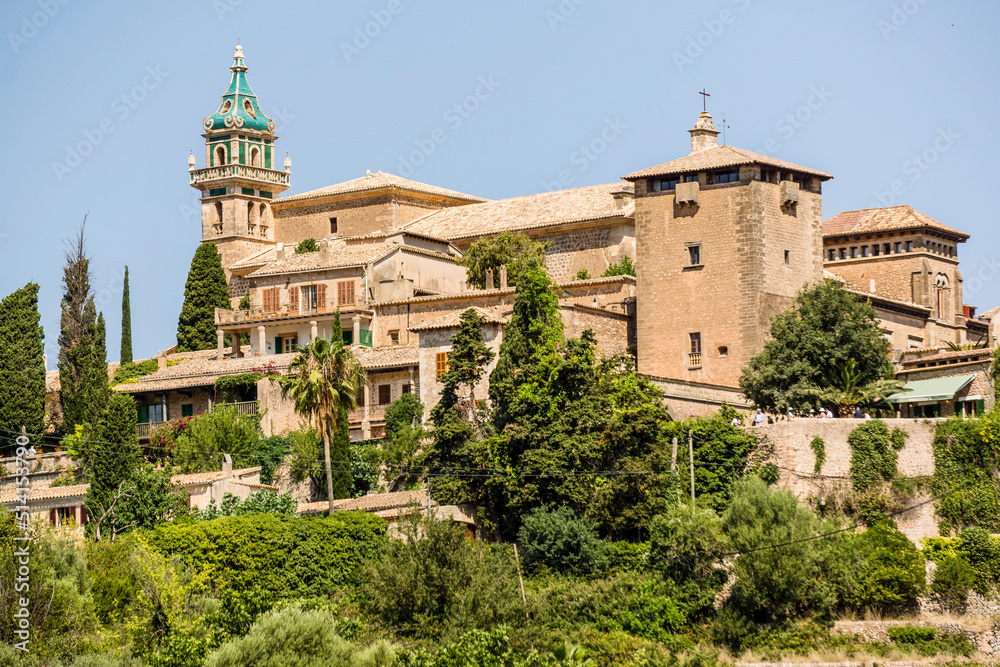 cartuja y torre palacio del rey Sancho, Valldemossa, sierra de tramuntana, Mallorca, balearic islands, spain, europe