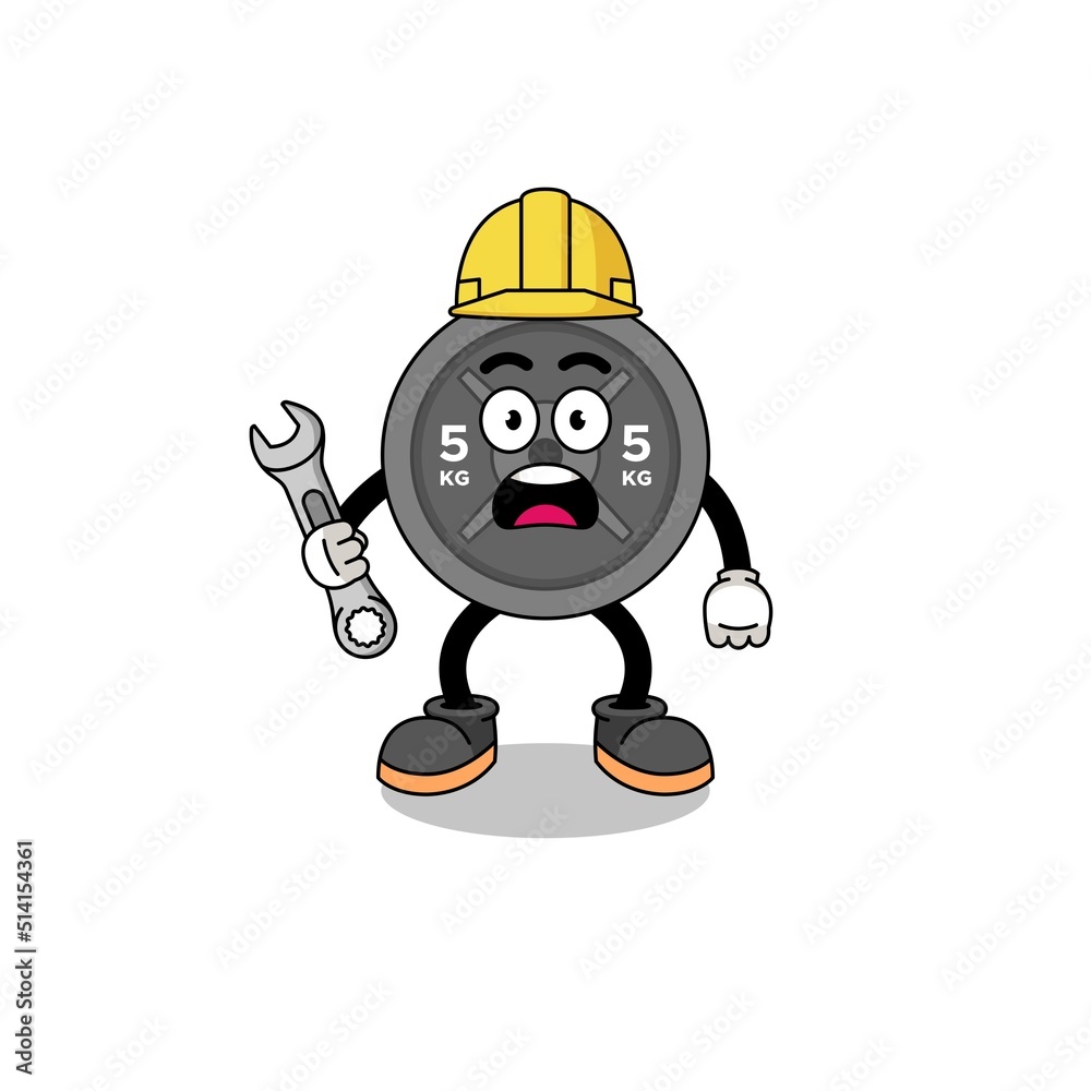 Character Illustration of barbell plate with 404 error Character Illustration of barbell plate with 404 error