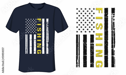 USA Flag Fishing Design