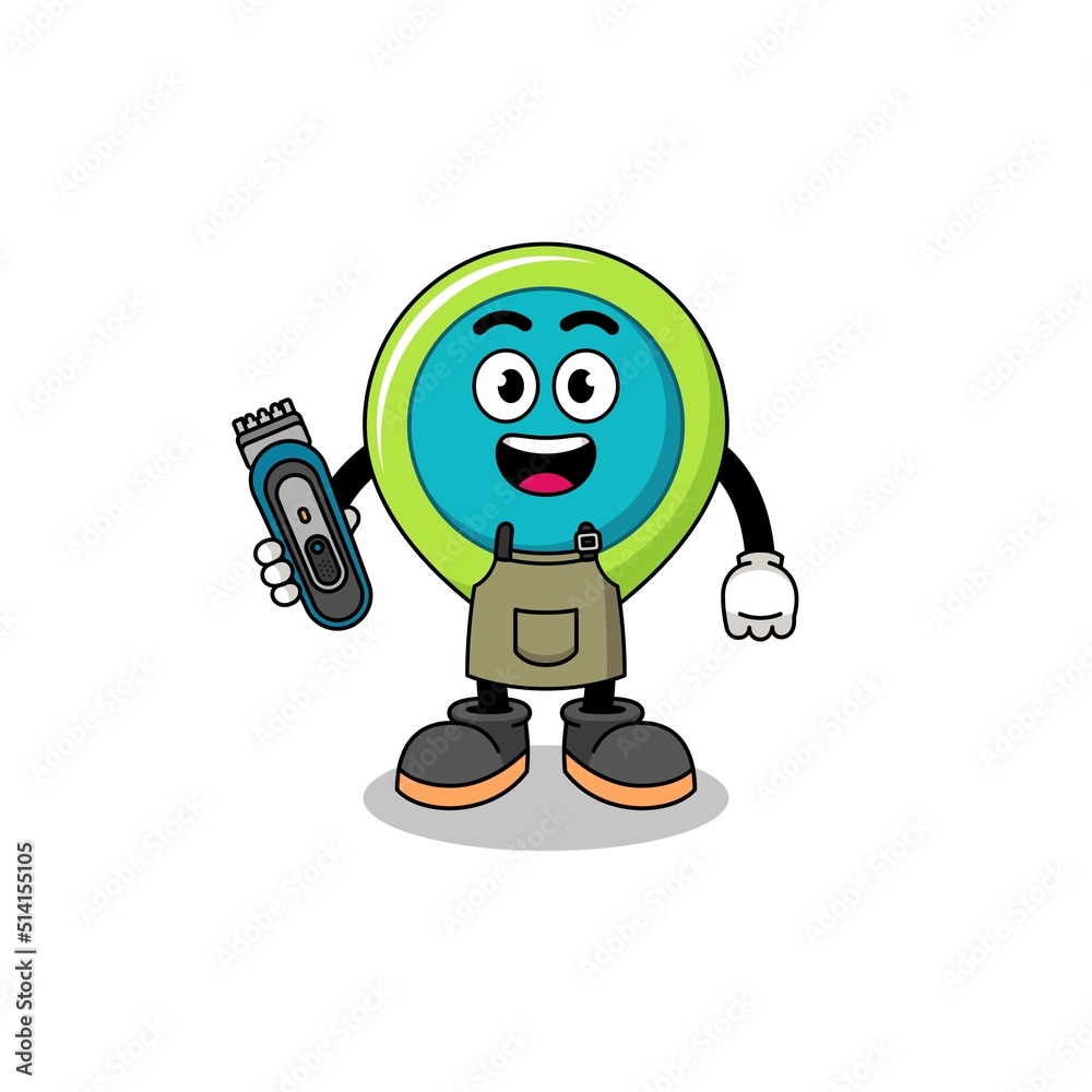 Cartoon Illustration of location symbol as a barber man Cartoon Illustration of location symbol as a barber man