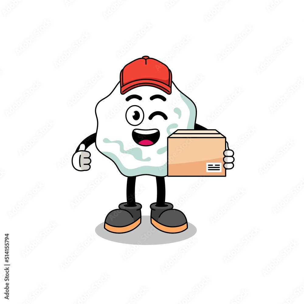chewing gum mascot cartoon as an courier chewing gum mascot cartoon as an courier