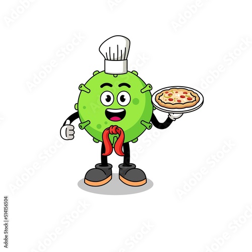 Illustration of virus as an italian chef
