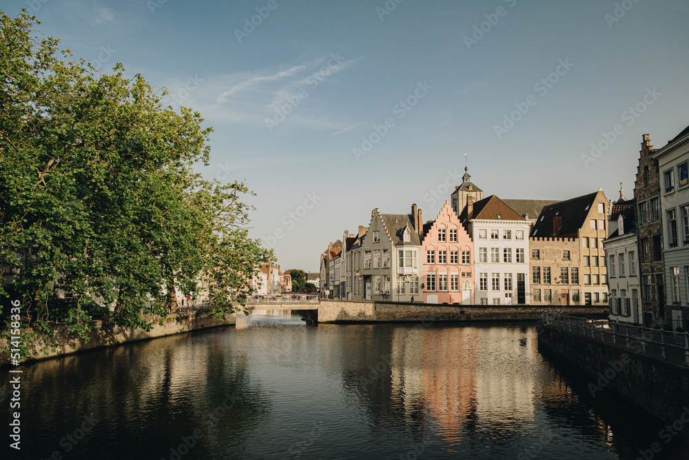 Bruges, belgium 2022-06-20: the city bruges of the country belgium during the summer