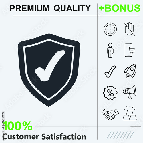 secure flat icon graphic elements for your work