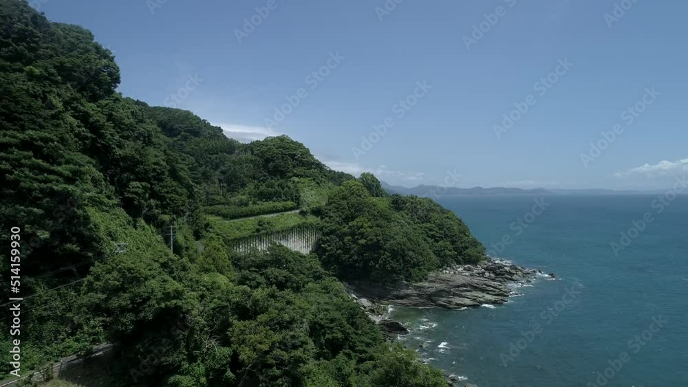 Aerial:Shoreline of Japan. Sunny day of summer. Aerial:Shoreline of Japan. Sunny day of summer.
