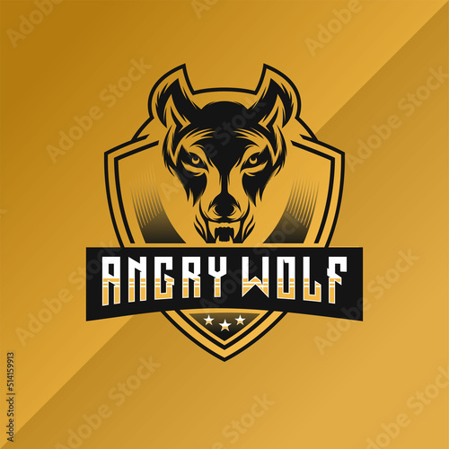 Wolf Head Illustration Logo Design
