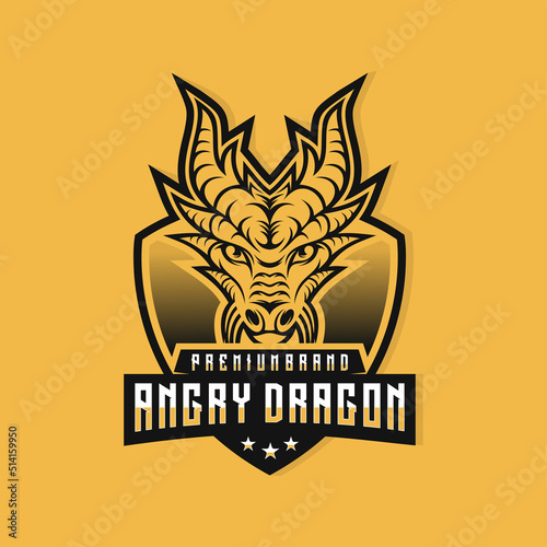 Dragon esport logo Design vector illustration 