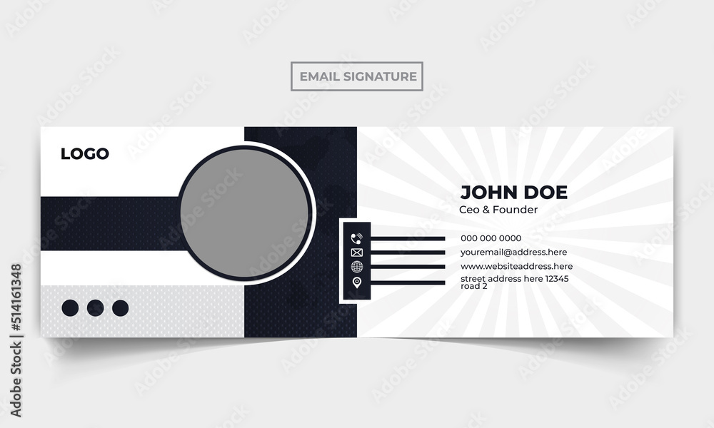 Modern email signature design template using for social media business marketing