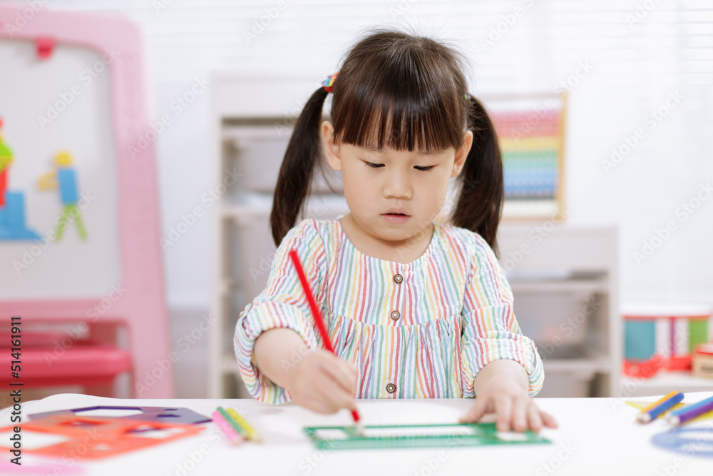 young girl practice drawing different shapes for homeschooling young girl practice drawing different shapes for homeschooling
