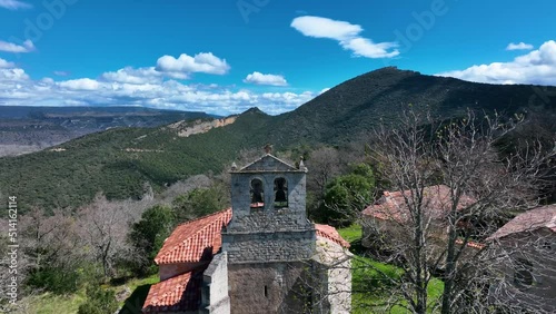 Church of Vallejo de Manzanedo. Ebro River. Manzanedo Valley. Region of Las Merindades. Burgos, Castilla y Leon, Spain, Europe photo