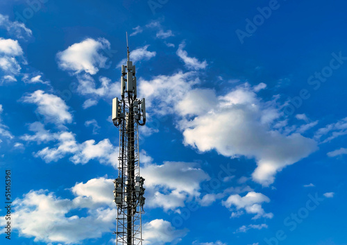 telecommunications tower in sky