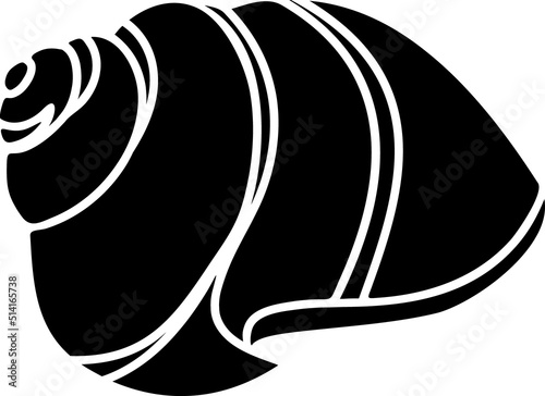 Black silhouette of abstract mollusc shell