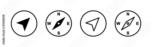 Compass icon vector. arrow compass icon sign and symbol