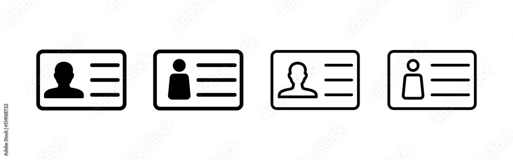 License icon vector. ID card icon. driver license, staff identification card License icon vector. ID card icon. driver license, staff identification card
