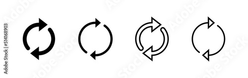 Refresh icon vector. Reload sign and symbol. Update icon.