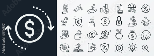 Money, finance, payment, banking icons - Modern design 