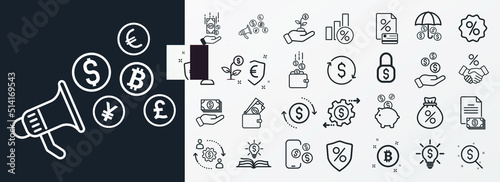 Money, finance, payment, banking icons - Modern design 