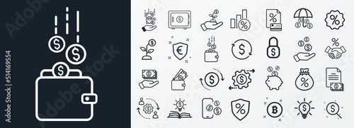 Money, finance, payment, banking icons - Modern design 