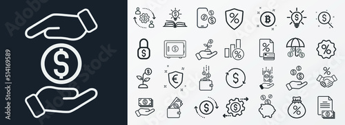 Money, finance, payment, banking icons - Modern design 