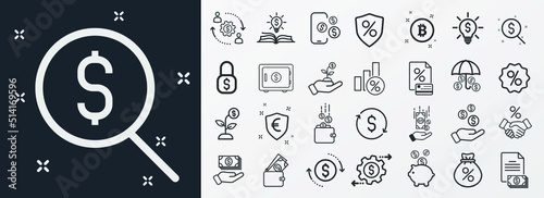 Money, finance, payment, banking icons - Modern design 