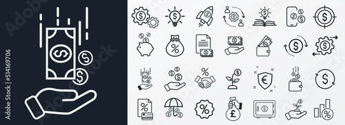 Money, finance, payment, banking icons - Modern design 