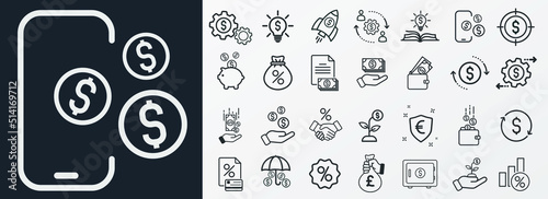 Money, finance, payment, banking icons - Modern design 