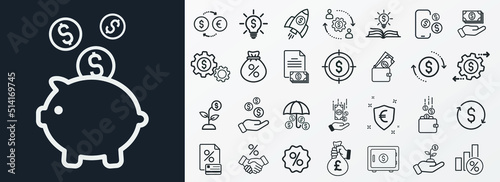 Money, finance, payment, banking icons - Modern design 