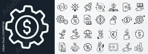 Money, finance, payment, banking icons - Modern design 