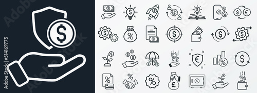 Money, finance, payment, banking icons - Modern design 