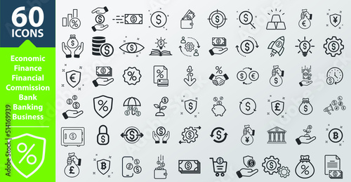 Money, finance, payment, banking icons - Modern design 