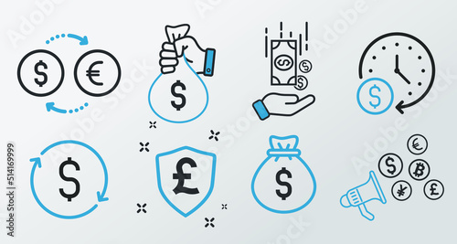 Money, finance, payment, banking icons - Modern design 