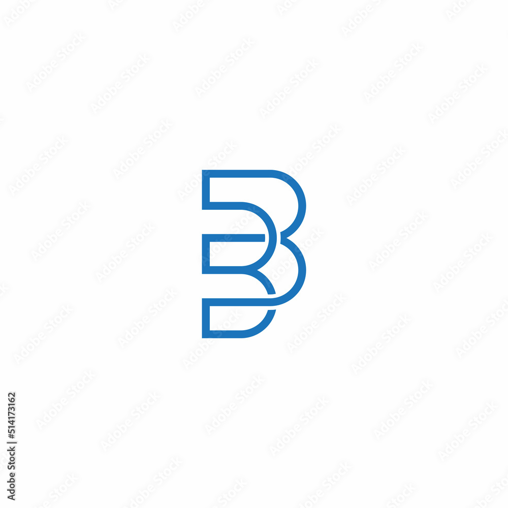 letter bb simple overlapping line logo vector letter bb simple overlapping line logo vector