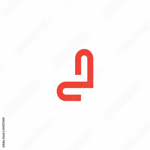 letter dc simple loop geometric line logo vector