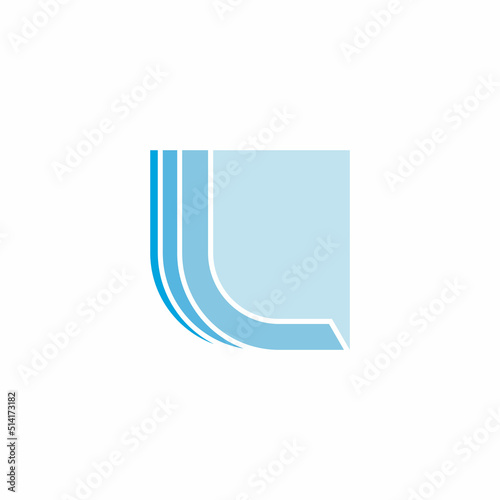 letter l square geometric gradient logo vector