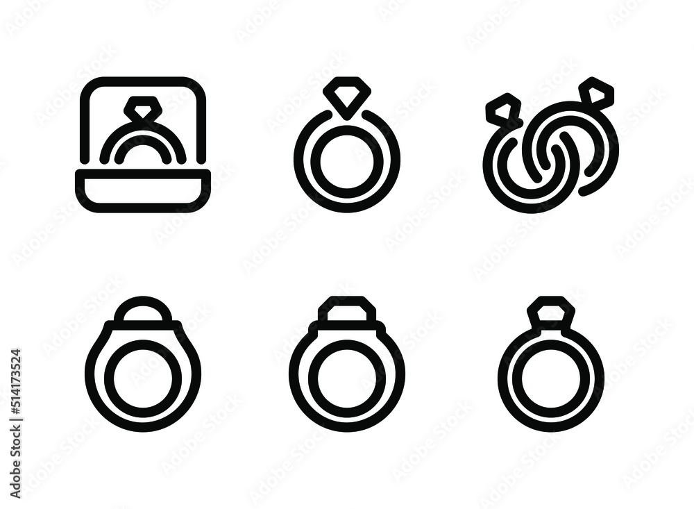 Simple Set of Diamond Rings Related Vector Line Icons. Simple Set of Diamond Rings Related Vector Line Icons.