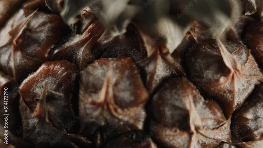 Fresh exotic fruits Pineapple on black background 4k Fresh exotic fruits Pineapple on black background 4k