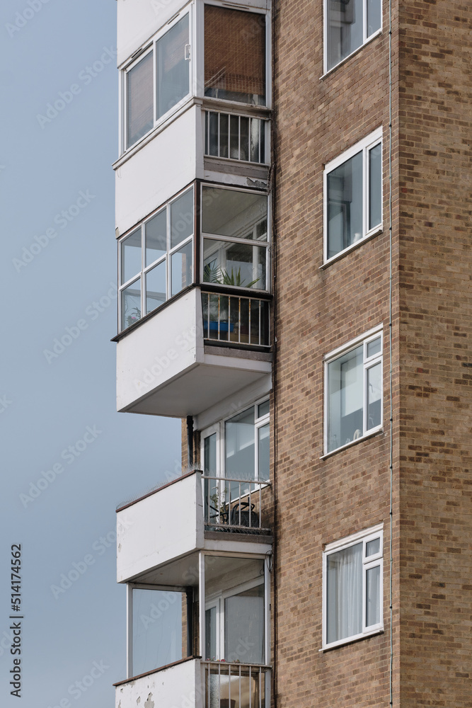 Dated apartment block in Leigh on Sea, UK