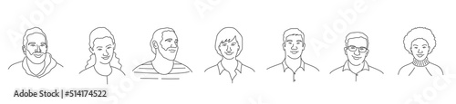 Avatar portrait. Male and female faces.