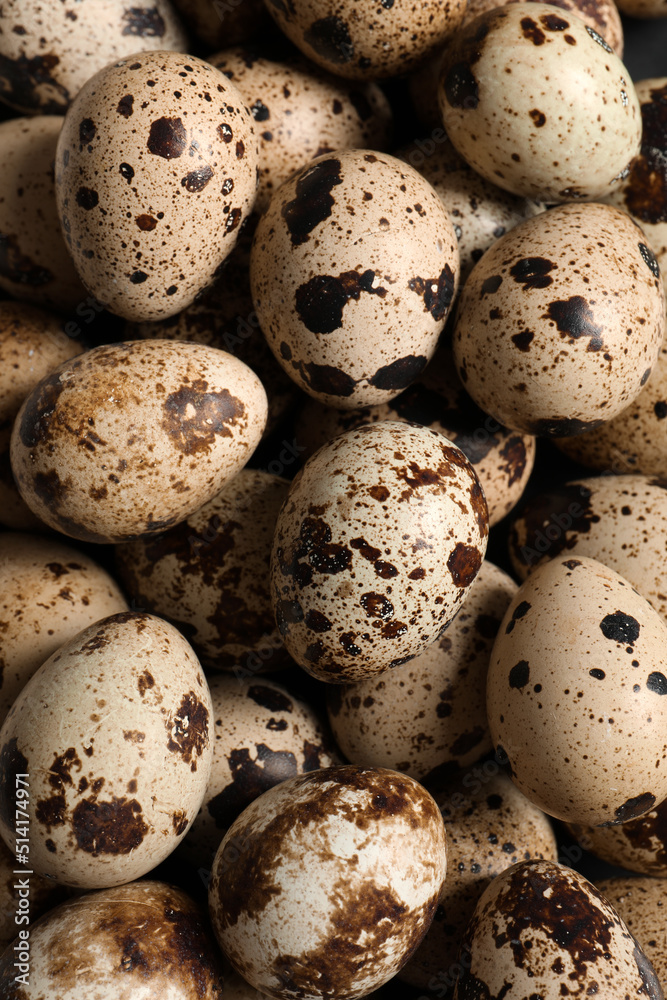 Many fresh quail eggs as background, closeup Many fresh quail eggs as background, closeup